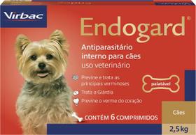 Vermífugo Endogard para Cães até 2,5 kg 6 Comprimidos