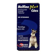 Vermifugo Helfine Plus para Cães - 4 Comprimidos - AGENER UNIAO