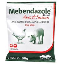 Vermifugo Mebendazole Aves e Suinos Porcos Galinhas Sachê 30grs Vermifugo Mebendazole Aves e Suinos Porcos Galinhas Sachê 30grs
