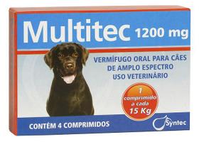 Vermífugo Multitec 1200mg comprimido para 15kg - Syntec