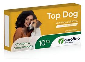 Vermifugo Ouro Fino Top Dog 10Kg 4 Comprimidos Cor Marrom-Cl