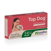 Vermifugo Ouro Fino Top Dog 2,5kg - 4 Comprimidos - Ourofino