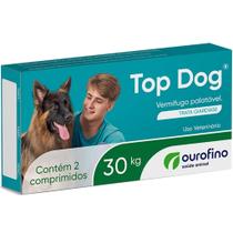 Vermífugo Ouro Fino Top Dog 30 Kg - 02 Comprimidos