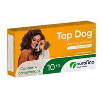 Vermifugo Ouro Fino Top Dog para Cães de até 10 Kg - 4 Comprimidos