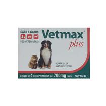 Vermifugo P/ cães e Gatos C/ 4 Comprimido Vetmax Plus 700mg - Vetnil