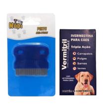 Vermífugo para Cães de 40-60kg + Pente Antipulgas e Piolho - Combo Completo