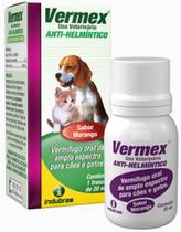 Vermífugo Para Cães E Gatos Vermex Plus 20ml Sabor Morango