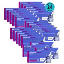 Vermífugo para Gatos Vermivet 300mg C/ 4 Comprimidos - Kit c/ 24 caixas