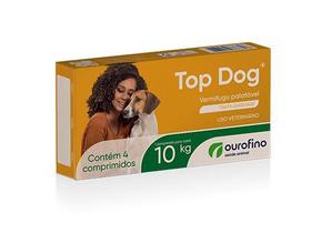 Vermífugo Top Dog Cães 10kg com 4 comprimidos - Ourofino