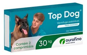 Vermífugo Top Dog Ourofino Cães Até 30Kg Com 2 Comprimidos