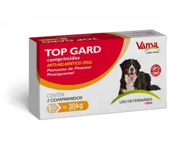 Vermífugo Top Gard 1980mg 30kg 2cp p/ Cães e Gatos - Vansil