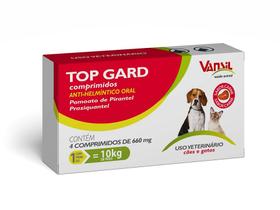 Vermífugo Top Gard 660mg 4cp para Cães e Gatos - Vansil