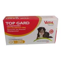 Vermifugo Top Gard Oral Para Cães 30Kg - 2 Comp. -1980mg - Vansil