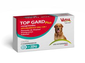 Vermífugo Top Gard Plus 1800mg 30 kg 2cp para Cães - Vansil