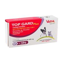 Vermífugo Top Gard Plus 600mg Cães E Gatos Vansil C/ 4 Comprimidos
