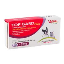 Vermífugo Top Gard Plus 600mg Cães e Gatos Vansil