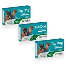 Vermífugo Topdog Cães 30kg Ourofino Cx 2 Comprimidos - Kit 3 Cx