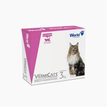 Vermífugo Vermicats Para Gatos De 3kg 4 Comprimidos World Veterinária