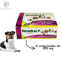 Vermifugo Vermitrat P Display 6 Comprimidos Cães Gatos - INDUBRAS