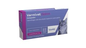 Vermífugo Vermivet Composto 300mg para Gatos com 4 Comprimidos