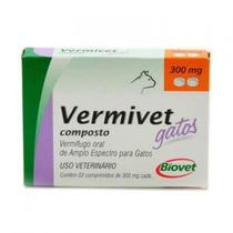 Vermífugo Vermivet Gatos Composto 300mg 2 Comprimidos - Biovet