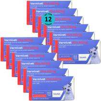 Vermífugo Vermivet Plus 660mg C/ 4 Comprimidos Biovet Kit 12 unid