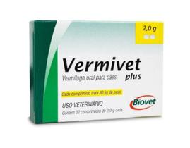 Vermífugo Vermivet Plus Biovet Com 02 Comprimidos 2g