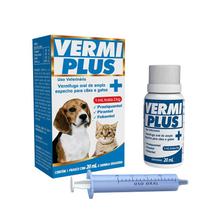 Vermífugo Vermplus Suspensão Oral 20ml Vetbras para Cães e Gatos