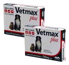 Vermífugo Vetmax Cães E Gatos 4 Comprimidos Kit 2cx Vetnil