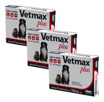 Vermífugo Vetmax Cães E Gatos 4 Comprimidos Kit 3cx Vetnil