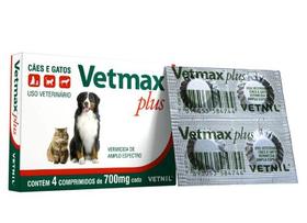 Vermifugo vetmax plus 700mg - 4 comprimido - VETNIL