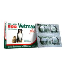 Vermifugo Vetmax Plus Caes E Gatos Vetnil C/4 Comprimidos
