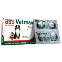 Vermifugo Vetmax Plus para Caes e Gatos 4 Comprimidos - Vetnil