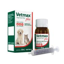 Vermífugo Vetmax Plus Suspensão Vetnil Cães e Gatos Filhotes 30ml
