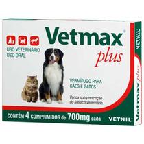 Vermífugo Vetmax Plus - Vetnil - 700mg - 4 Comprimidos