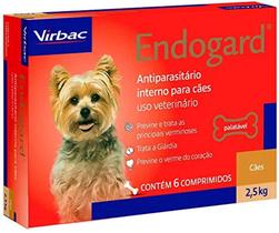 Vermífugo Virbac Endogard para Cães até 2,5 Kg - 6 Comprimidos