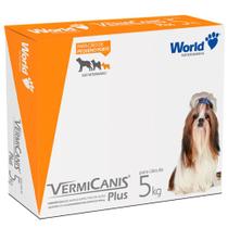 Vermífugo World Veterinária VermiCanis Plus para Cães de 5 Kg - 4 Comprimidos