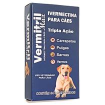 Vermitril Comprimidos Mastigáveis Anti Carrapatos e Pulgas para Cães de 40 a 60 kg Sabor Carne, Para Todas as Raças e Tamanhos