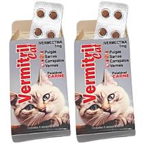 Vermitril Gatos 8 Comprimidos Mastigáveis 4 em 1 Anti Pulgas, Carrapatos, Vermes e Sarnas Vermitril Gatos 8 Comprimidos Mastigáveis 4 em 1 Anti Pulgas, Carrapatos, Vermes e Sarnas