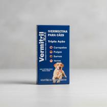 Vermitril Max 4 Comp. Antipulgas, Carrapatos e Vermífugo para Cães 30 a 60kg Tripla Ação Completa
