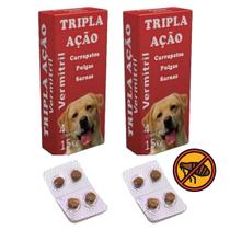 Vermitril Plus Ação 4 em 1 Antipulgas, carrapatos, vermes e sarna 8 Comprimidos para Cães de até 15kg