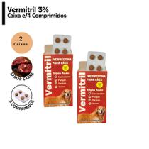 Vermitril Tripla Ação Anti Pulgas Parasitas Caes de 7-15kg