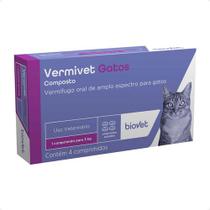 Vermivet 300 Mg Biovet Vermífugo Para Gatos - 4 Comprimidos
