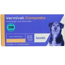 Vermivet Composto Biovet 600mg com 4 Comprimidos Kit Com 208 cxs