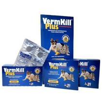 Vermkill Plus - Vermífugo para cães e gatos c/ 4 comprimidos - Com Pirantel, Praziquantel e Febendazole