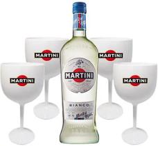 Vermouth Martini Bianco 750ml + 4 Taças de Acrílico