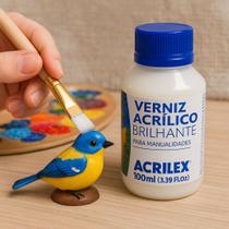 Verniz Acrílico Brilhante Acrilex 100ml Proteção e Brilho para Artesanato