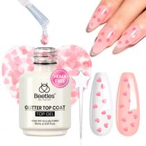 Verniz de gel para unhas Beetles Hema-Free Hema-Free Pink Heart Top Coat 15 ml