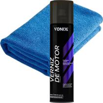 Verniz De Motor Aerosol Renovador Brilho Proteção 400ml Vonixx Pano Microfibra