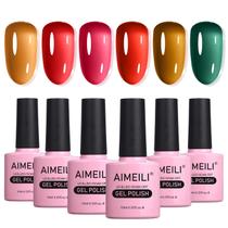 Verniz de unhas em gel AIMEILI 6 cores, transparente, vegano, livre de crueldade